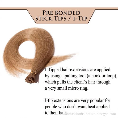 Top Quality 20 22 24 26 28 Inches Keratin Bonds Virgin Unprocessed Slavic Double Drawn Natural Russian Hair Extensions